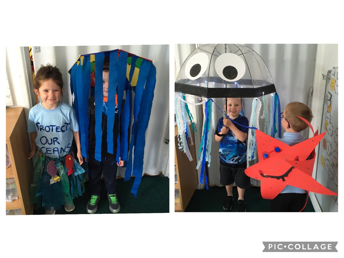 #dosbarthderbyn wearing blue on #WorldOceansDay, including some amazing sustainable costumes! #SPEHumanities