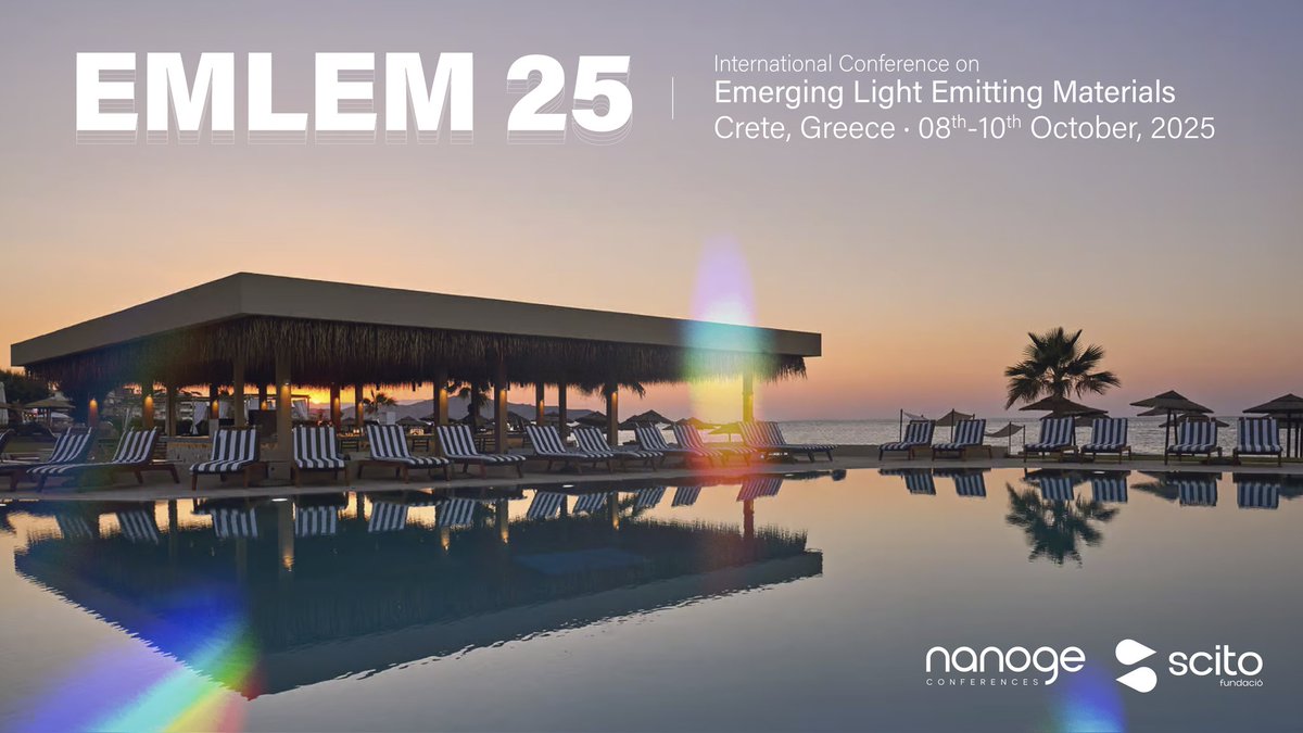 Don't miss your best conference in 2025: the fourth edition of the (legendary) conference "Emerging Light Emitting Materials"! 
These include all kinds of luminescent quantum dots, solid-state emitters, and beyond; from their synthesis to photophysics and theory.

Scientific