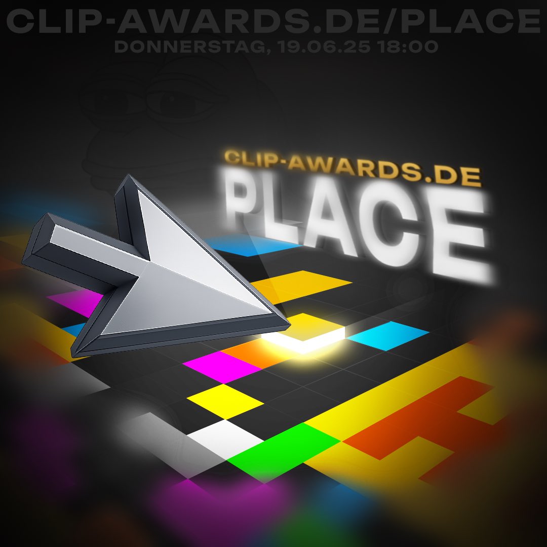 Unser eigenes „r/Place“ wartet auf DICH! ✨🗣️
Setz deinen Pixel, stifte Chaos oder erschaffe Kunst – alles ist möglich.

⏰ Ab Donnerstag, 19.06.2025 um 18:00 Uhr
🔗 Auf clip-awards.de/place

#place #ClipAwards #ClipAwards2025 #TwitchDE #Twitch