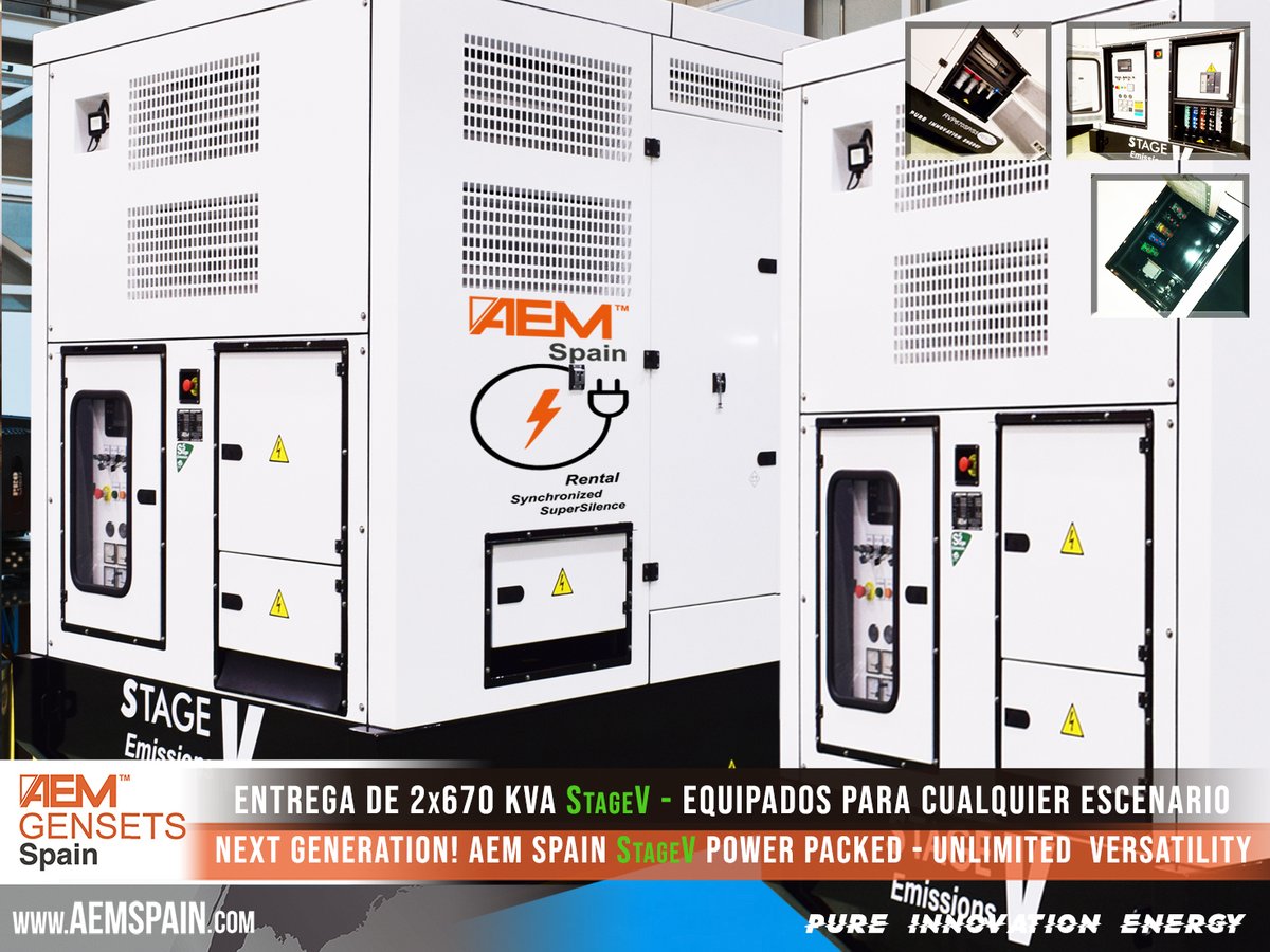aemspain's tweet photo. 🚀 FULL EQUIP GENERATORS!🔋 Para Belgica: 2 generadores con motor Volvo Penta de 670KVA – ¡PURA POTENCIA! ✅ SuperSilence ✅ Stage V ✅ Sincronización avanzada ✅ Monitorización remota💡 AEM Spain diseña tu grupo a medida. Que la luz de AEM siempre os acompañe!!! Buen día!! https://t.co/MoHLV8mP40