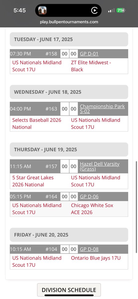 Jake Deakins (@jake_deakins) on Twitter photo <a href="/Bullpenevents/">Bullpen Tournaments</a> MPL 17s rotation!
Can’t wait for a great event for our guys!
Game 1: <a href="/kyler_fanning/">Kyler Fanning 660-415-5495</a>
Game 2: <a href="/JoshMarsh1626/">Josh Marsh</a>
Game 3: <a href="/Ry_Deak07/">Ryan Deakins</a>
Game 4: <a href="/eli_kem77/">Eli Kemna</a>
Game 5: <a href="/oreskovich_nick/">Nick Oreskovich</a>
Season stats to date:
ERA: 3.0
RPG: 6.8
BAA: .210
AVG: .370
SBs: 39
Fld%: .970 <a href="/Bullpenevents/">Bullpen Tournaments</a> MPL 17s rotation!
Can’t wait for a great event for our guys!
Game 1: <a href="/kyler_fanning/">Kyler Fanning 660-415-5495</a>
Game 2: <a href="/JoshMarsh1626/">Josh Marsh</a>
Game 3: <a href="/Ry_Deak07/">Ryan Deakins</a>
Game 4: <a href="/eli_kem77/">Eli Kemna</a>
Game 5: <a href="/oreskovich_nick/">Nick Oreskovich</a>
Season stats to date:
ERA: 3.0
RPG: 6.8
BAA: .210
AVG: .370
SBs: 39
Fld%: .970
