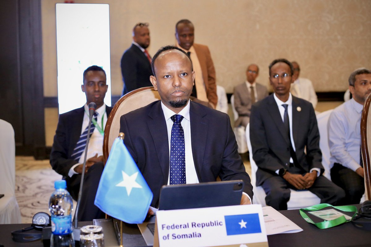 MoH_Somalia's tweet photo. Somali Health Minister @DrAliHajiadam chaired the 3rd ReSCo Ministerial Meeting in Djibouti, uniting 14 Eastern African nations to strengthen regional health security, pandemic preparedness, and cross-border collaboration. https://t.co/Yo1XM2KQvt