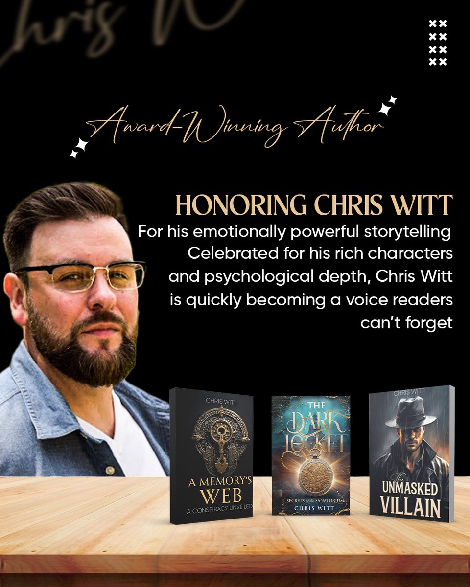 ChrisWitt478348's tweet image. Celebrate the powerful storytelling of award-winning author Chris Witt! Dive into his rich characters and psychological depth.

Discover unforgettable reads now: booksbychriswitt.com

#ChrisWittBooks #ThrillerFans #MemoryWeb #PlotTwistsAhead #SuspenseLovers #MindMaze