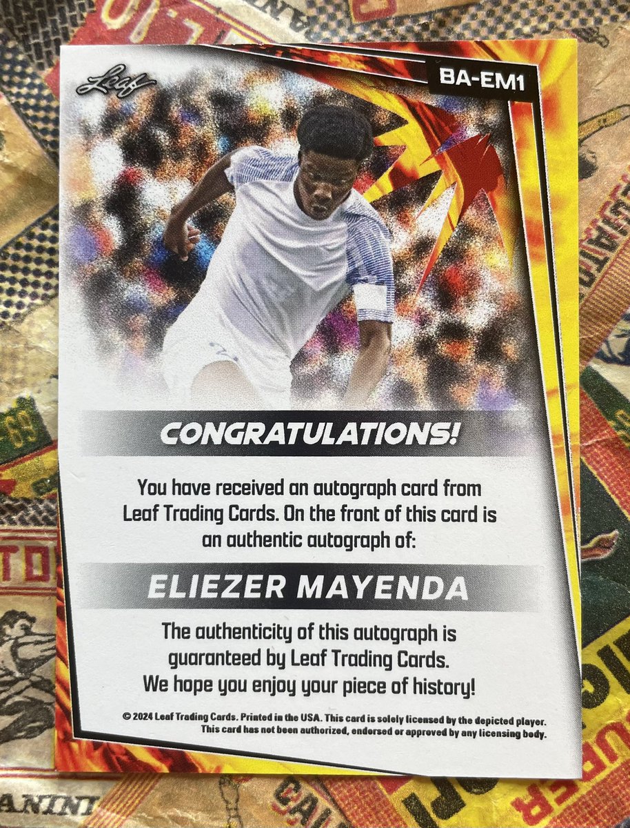 BA-EM1 Eliezer Mayenda in <a href="/Leaf_Cards/">Leaf Trading Cards</a> Soccer 2024

#SAFC #Sunderland #Leaf #GotGotNeed