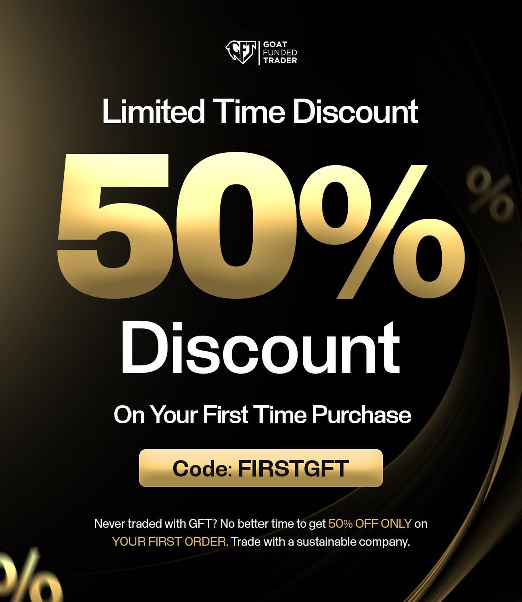📢 LIMITED TIME DISCOUNT 📢

As a welcome gift for all new GFT traders, we offer:

✅50% OFF on first order

✅ Both 2 Step and INSTANT plans

✅1 use per person only ⚠️

🎟️CODE: FIRSTGFT

📍 30% OFF on Second order with code SECONDGFT

Use the link in my bio

🔥🔥🔥