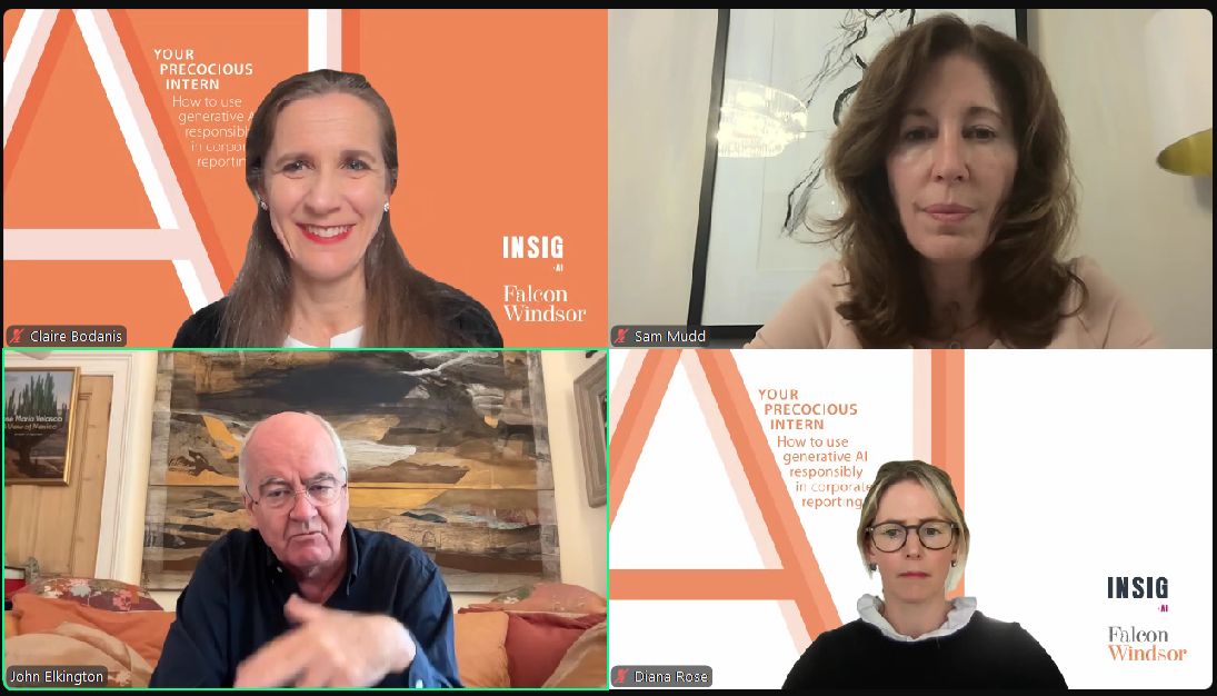⚡  We’re still buzzing from the energy of last week’s webinar on how to use generative AI responsibly in corporate reporting, based on our research with the outstanding Falcon Windsor team, led by Claire Bodanis. With a record turnout and an engaged audience, it’s clear this is