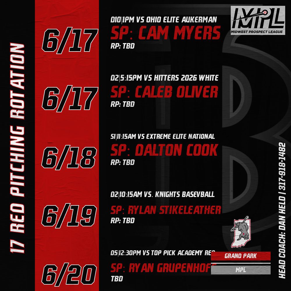 Bulls Red 17u start play today in the MPL <a href="/GrandParkSports/">Grand Park Sports Campus</a>