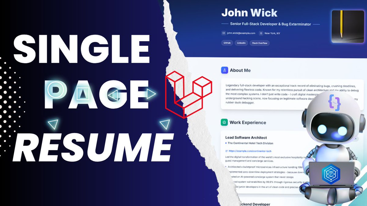Just published a video where we build a digital resume page with Laravel. It's a project from CodeArch &amp; beginner oriented.

Already working on the next project which will introduce Laravel models, databases &amp; more. Check it out &amp; let me know what you think of the format