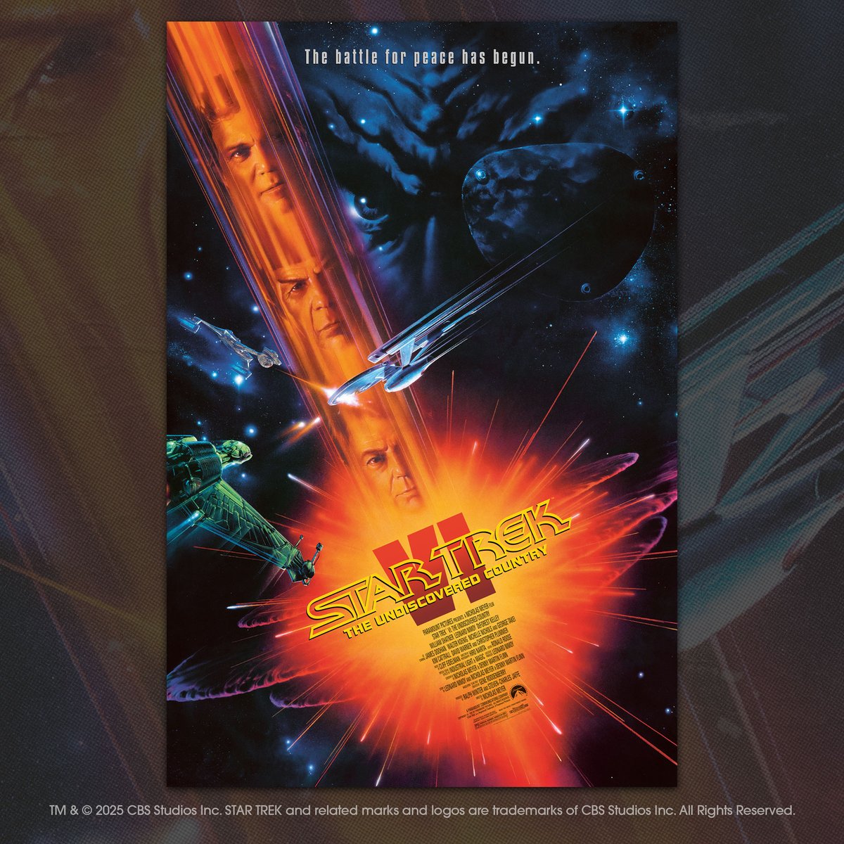 VicePressNews's tweet image. "The Battle for peace has begun” - Star Trek VI: The Undiscovered Country is the only Star Trek key-art illustrated by John Alvin & is available remastered by Matt Ferguson as a 24x36, limited edition, officially licensed poster on Tuesday July 15th at Vice-Press.com