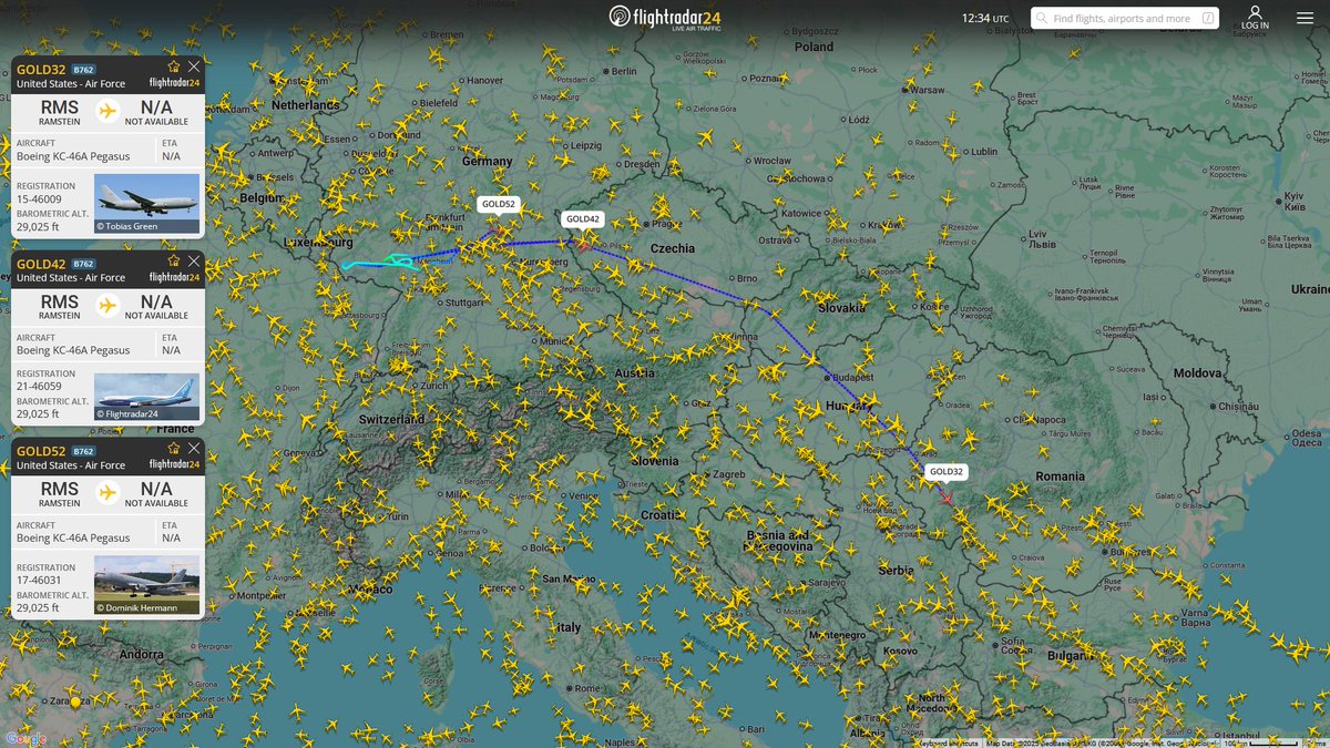 AIYeyENGDdJkjTr's tweet photo. June 17, 2025
#McConnell Air Force Base #Ramstein Air Base ==> 

#GOLD32 #AE574F USAF KC-46A Pegasus 
#GOLD42 #AE5FA6 USAF KC-46A Pegasus 
#GOLD52 #AE5E0C USAF KC-46A Pegasus https://t.co/Fft1MPYPS0