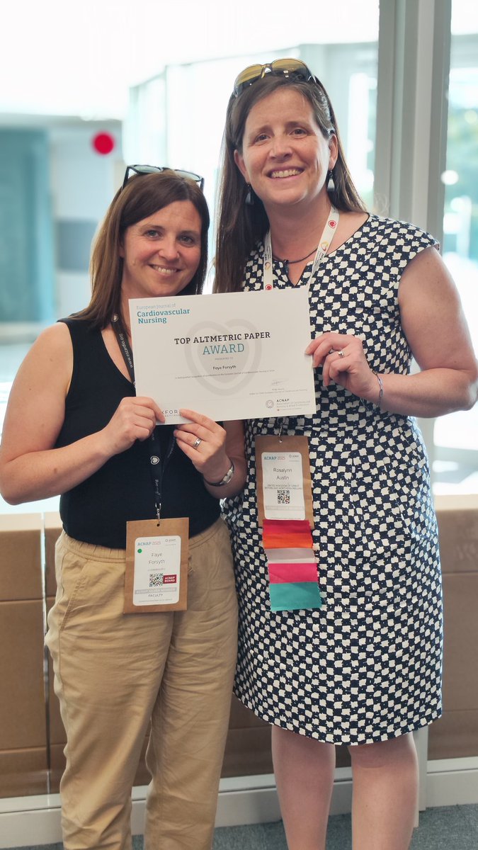 Dr Rosalynn Austin RN (@rosalynnaustin) on Twitter photo Our literature review protocol on #HFpEF services in the UK (a collaboration born from #ACNAP2023) won an award at #ACNAP2025
🏆 top altmeterics 2034🎉 in <a href="/ESC_Journals/">European Society of Cardiology Journals</a> #EJCN
🥰 to 40 X users who posted on X meaning >80,000 users saw our protocol 😲
academic.oup.com/eurjcn/article… Our literature review protocol on #HFpEF services in the UK (a collaboration born from #ACNAP2023) won an award at #ACNAP2025
🏆 top altmeterics 2034🎉 in <a href="/ESC_Journals/">European Society of Cardiology Journals</a> #EJCN
🥰 to 40 X users who posted on X meaning >80,000 users saw our protocol 😲
academic.oup.com/eurjcn/article…
