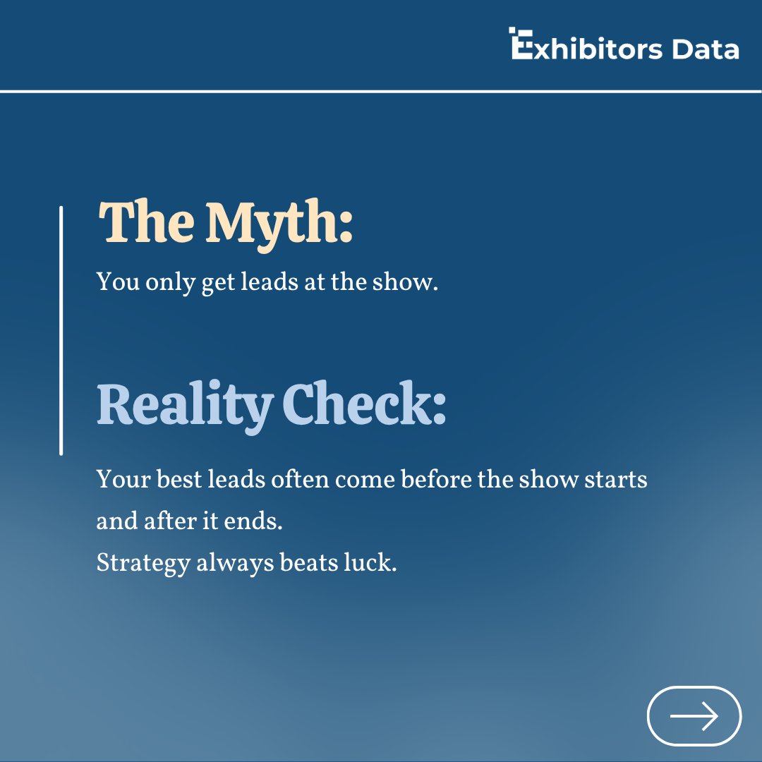ExhibitorsData's tweet photo. Events are more than the stage—true ROI is in the preparation and follow-up. Maximize your leads!
Read more: https://t.co/1iPmtSeaBE
For trade event information and exhibitor lists, contact us at: info@exhibitorsdata.com
#ExhibitorsData #eventsdata #eventslist #B2BMarketing https://t.co/nB4NJBlGJa
