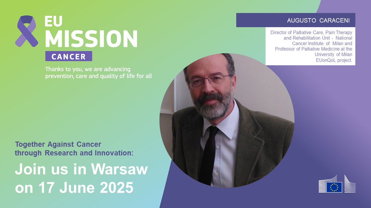 🎗 Oggi a Varsavia la conferenza "Together Against Cancer" 🇪🇺

Il Prof. Augusto Caraceni rappresenta @INTMilano per presentare il progetto #EUonQoL su qualità della vita e cure palliative.

🔗 Evento: europa.eu/!8rKWgV
🔍 Progetto: share.google/43ubWRBj9RAyt1…
#EUCancerMission