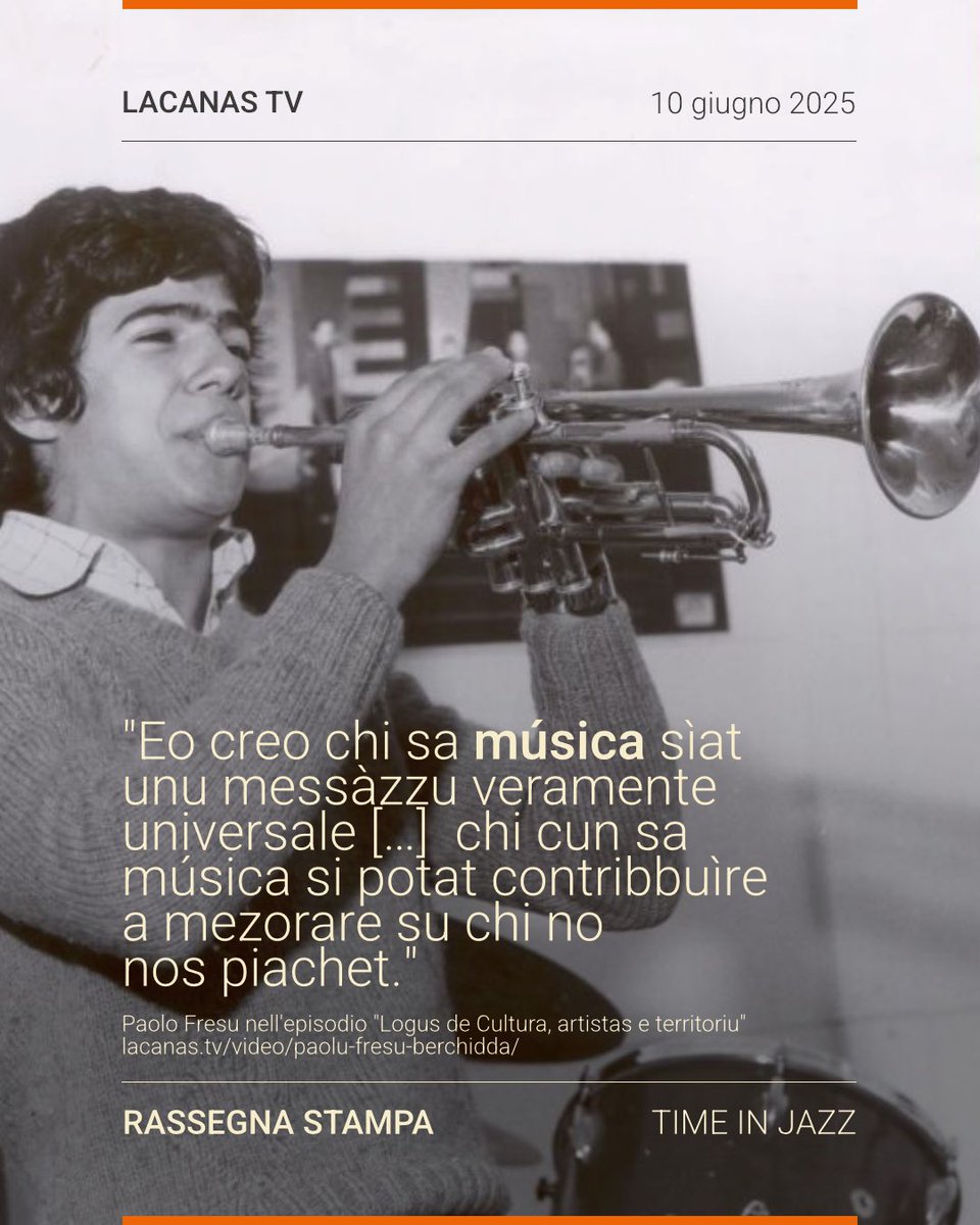 timeinjazz's tweet photo. Lโintervista di #PaoloFresu a #๐๐ฎ๐ฐ๐ฎ๐ป๐ฎ๐๐ง๐ฉ.
Il suo percorso e quel senso di #TimeinJazz; ma anche un territorio, la sua cultura, le forme sospese tra terra e cielo.
Ma, soprattutto, la sua armoniosa lingua.
๐'๐๐ก๐ง๐๐ฅ๐ฉ๐๐ฆ๐ง๐
https://t.co/TRybQ4AQL6 https://t.co/JJjAQblajy