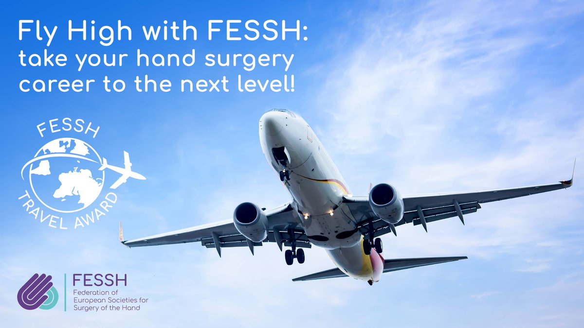 Want to level up your Hand Surgery skills?  The FESSH Travel Award is your golden ticket!
✔️ Up to 4,000 EUR for travel, accommodation &amp; more!
🗓️ Applications open from 15 June to 25 August!
Don’t miss out! 👉 fessh.com/travel-award