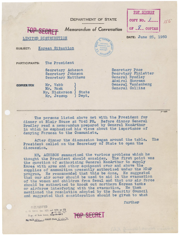 TodaysDocument's tweet photo. Memorandum from the Department of State to President Harry S. Truman Regarding the Korean Situation

https://t.co/JYYeBJcD0U https://t.co/Ewi0sjVw1p
