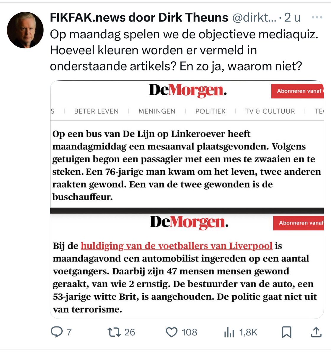 Ze konden hun plezier niet op, op kap van de slachtoffers. Tot blijkt dat de dader niet aan het plaatje voldoet.