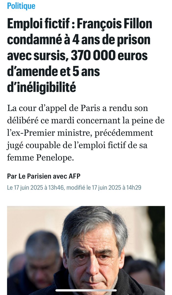 C’est moi ou je n’entends personne du #RN hurler au déni de justice ! Personne venir sur les plateaux dire que c’est un crime contre la démocratie… etc… etc… etc…
#inéligibilité #emploifictif #MarineLePen #francoisfillon
