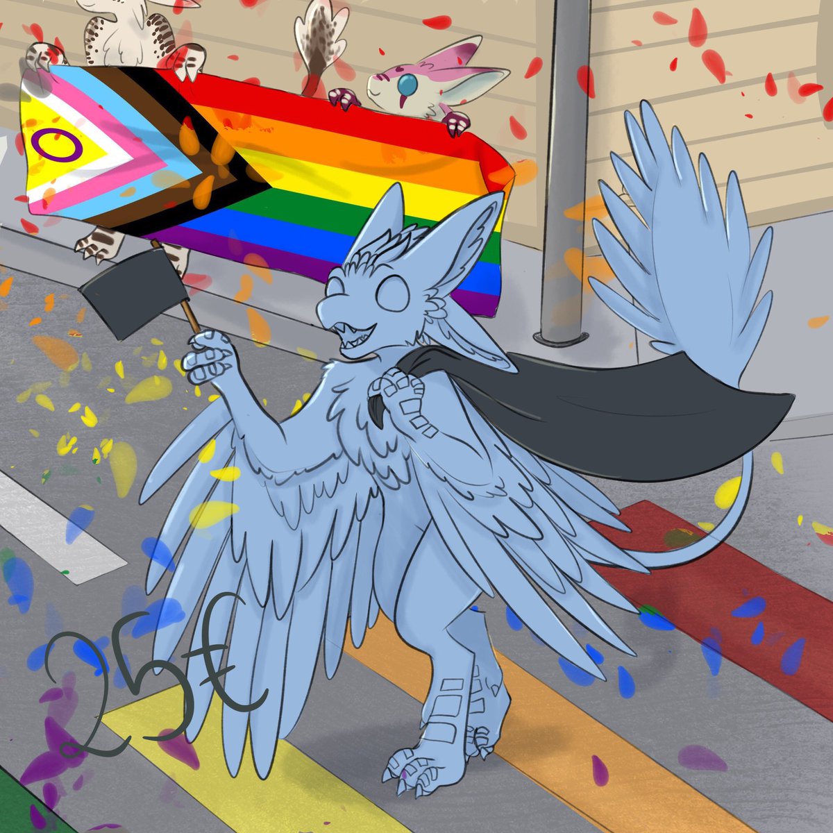 Hello again lovely space raptors I’m back with a new YCH!
It’s a pride scene with you in the center to show off to everyone you are proud of who you are! 
Ko-fi and finished example in the comments :3
#avali #fursale #furryart #pridemonth #prideart