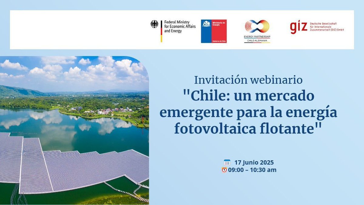 Los esperamos en el seminario Chile: Un Mercado Emergente para la Energía Fotovoltaica Flotante. ⚡️

Hoy martes 17 de junio de 09:00 a 10:30 am.

👉 youtube.com/live/-3CmPG-X-…