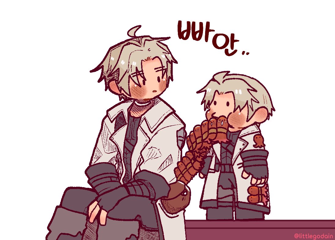 산크레드의 문어소세지를 탐하는 꼬마 산크레드의 먹부림
#Thancred #サンクレッド #ff14art #FF14イラスト