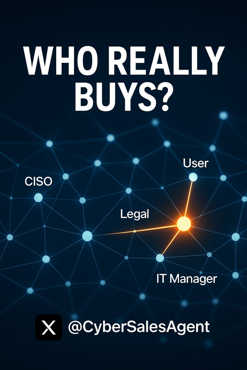 CyberSalesAgent's tweet image. You closed the CISO. Great. But the deal&apos;s stuck. You&apos;re missing critical players in the buying committee. Here&apos;s how to map and win every stakeholder. 🗺️ #BuyingCommittee #SalesMapping