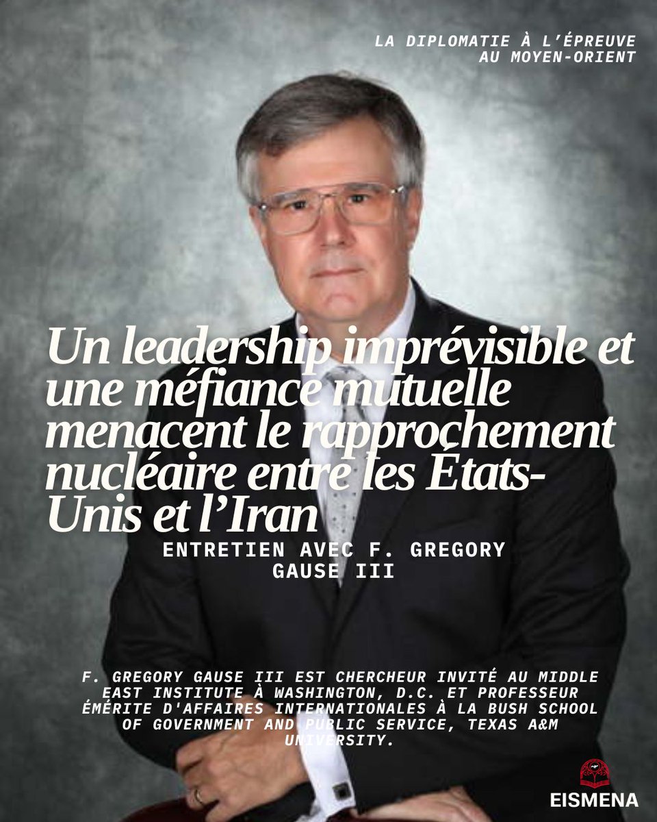 eismena_i's tweet image. 🇫🇷 Retrouvez l'entretien de F. Gregory Gause sur notre chaîne YouTube ! La retranscription est disponible en anglais et en français sur notre site internet.