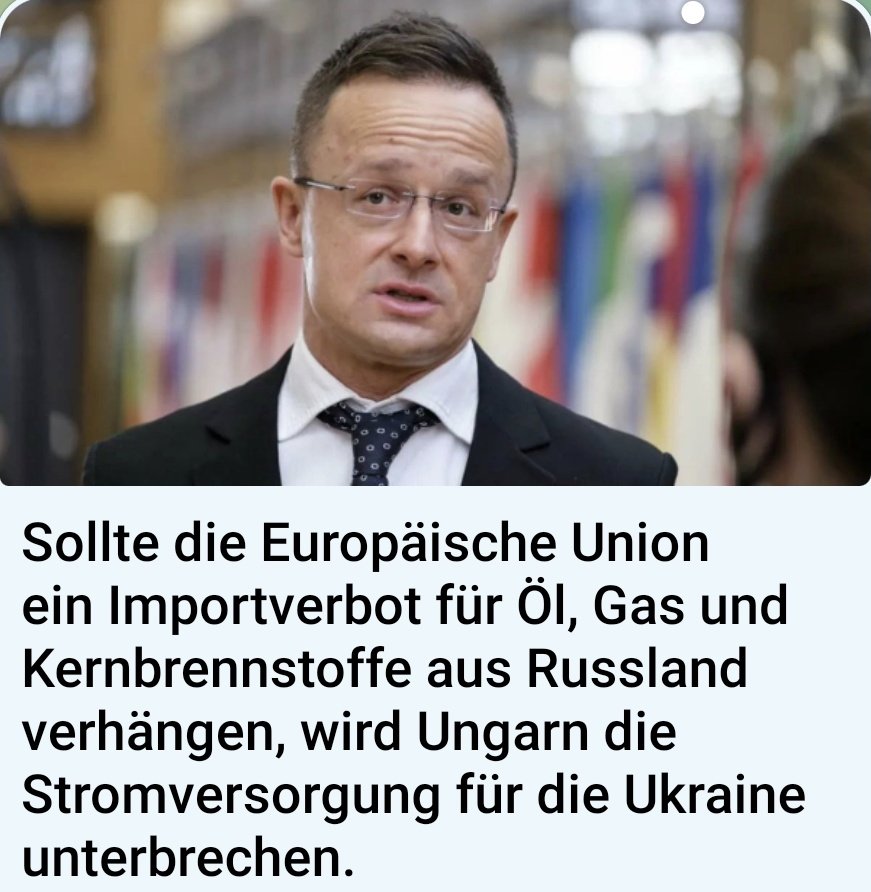 Ungarn 

Wir werden der Ukraine den Strom abstellen. 
.