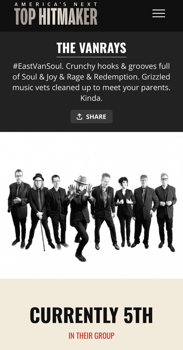 thevanrays's tweet image. Thanks to all you Vanrays Voters in #americastophitmaker #globalcitizen competition 😎 Voting for the TOP 10 ends Thursday at 7PM PDT. You can vote every 24 hours, so please keep clicking! Vote at: tophitmaker.org/2025/the-vanra…