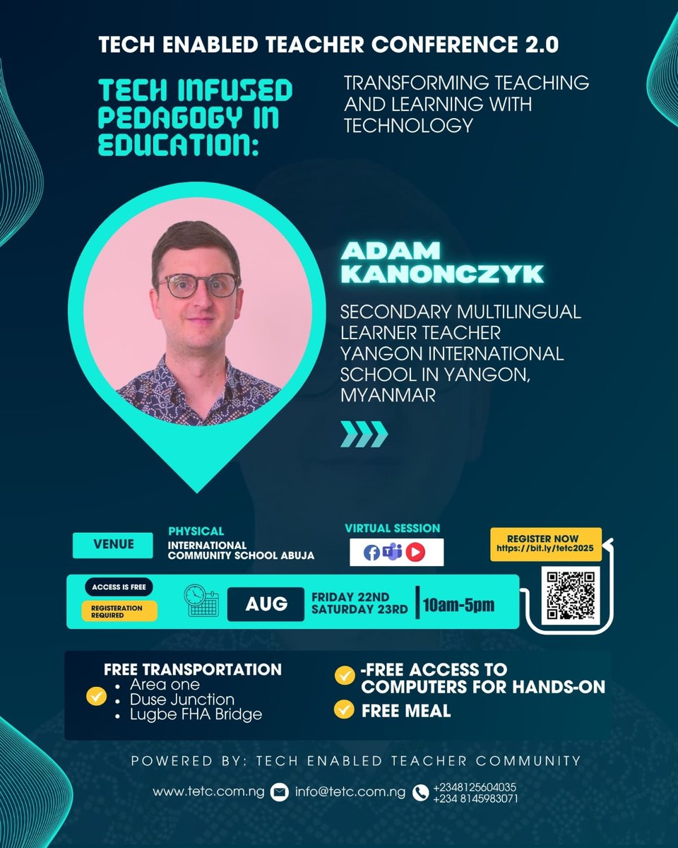 tech_enabled's tweet photo. You're invited to the Tech Enabled Teacher Conference 2.0!
Join us for two impactful days focused on Tech Infused Pedagogy in Education — transforming teaching and learning with technology. Register now: https://t.co/GEsclkyIAH https://t.co/6DjRgSdPL8