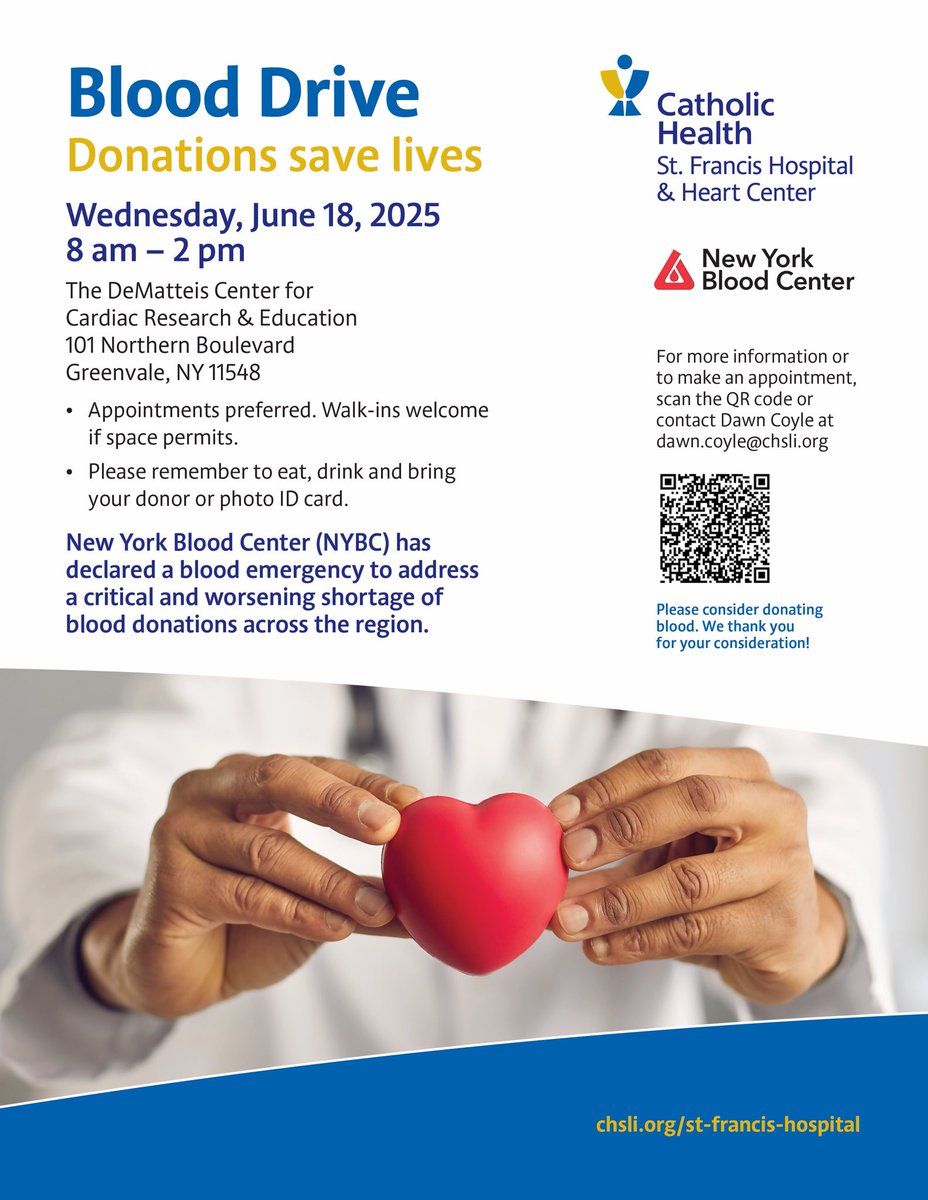 StFrancis_LI's tweet image. Please consider donating tomorrow.  NYBC needs your help!
