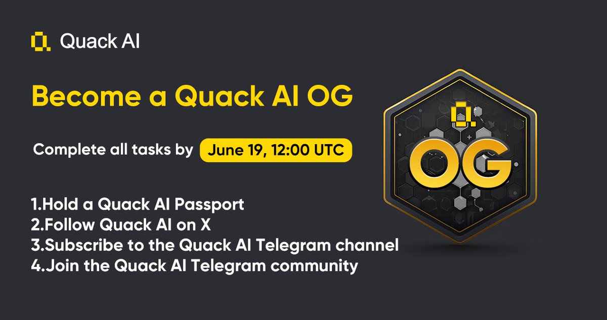 QuackAI_AI's tweet image. Quack AI Improvement Proposal Vote ends on June 19, 12:00 UTC. Currently, the majority has voted in favor!

📸 Complete the following steps before June 19, 12:00 UTC to be snapshotted as a Quack AI OG User — and become eligible for higher-tier rewards in the upcoming TGE airdrop…