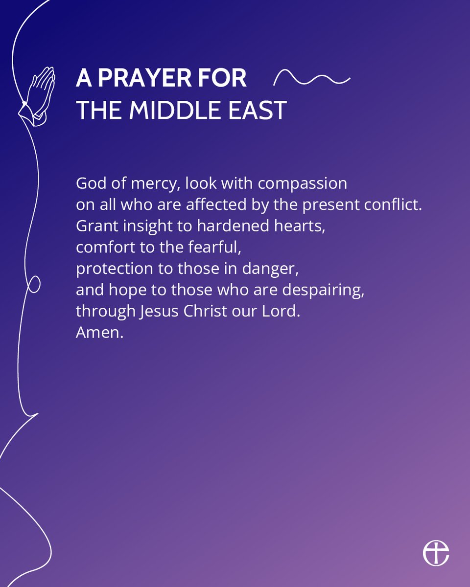 Join us in praying for peace in the Middle East. 🙏