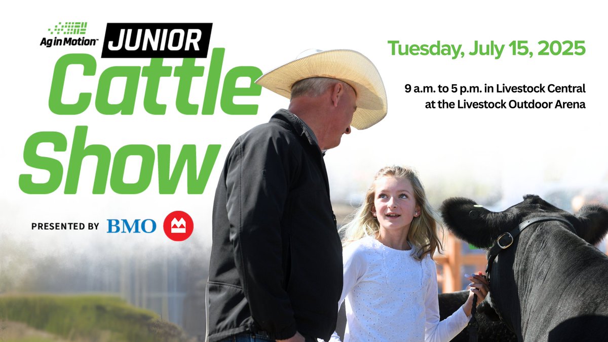 Ag in Motion (@aginmotion) on Twitter photo The Junior Cattle Show π presented by <a href="/BMO/">BMO</a>! Sign up now to compete and win upto $10,000 in cash and prizes!
Watch youth ages 6β21 take part in a day of tradition, pride, and fun.
π SIGN UP NOW to compete! vist.ly/3n74tq8
#AgInMotion #AIM25 #JuniorCattleShow #SaskAg The Junior Cattle Show π presented by <a href="/BMO/">BMO</a>! Sign up now to compete and win upto $10,000 in cash and prizes!
Watch youth ages 6β21 take part in a day of tradition, pride, and fun.
π SIGN UP NOW to compete! vist.ly/3n74tq8
#AgInMotion #AIM25 #JuniorCattleShow #SaskAg