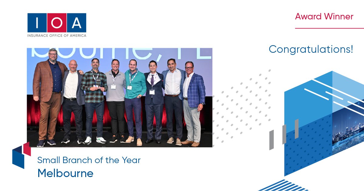 A new era of excellence on Florida’s Atlantic coast! Congratulations to our Melbourne colleagues for being named as our Small Branch of the Year! This prestigious recognition highlights the exceptional efforts of our team and their loyalty to our valued clients. #IOAUSA