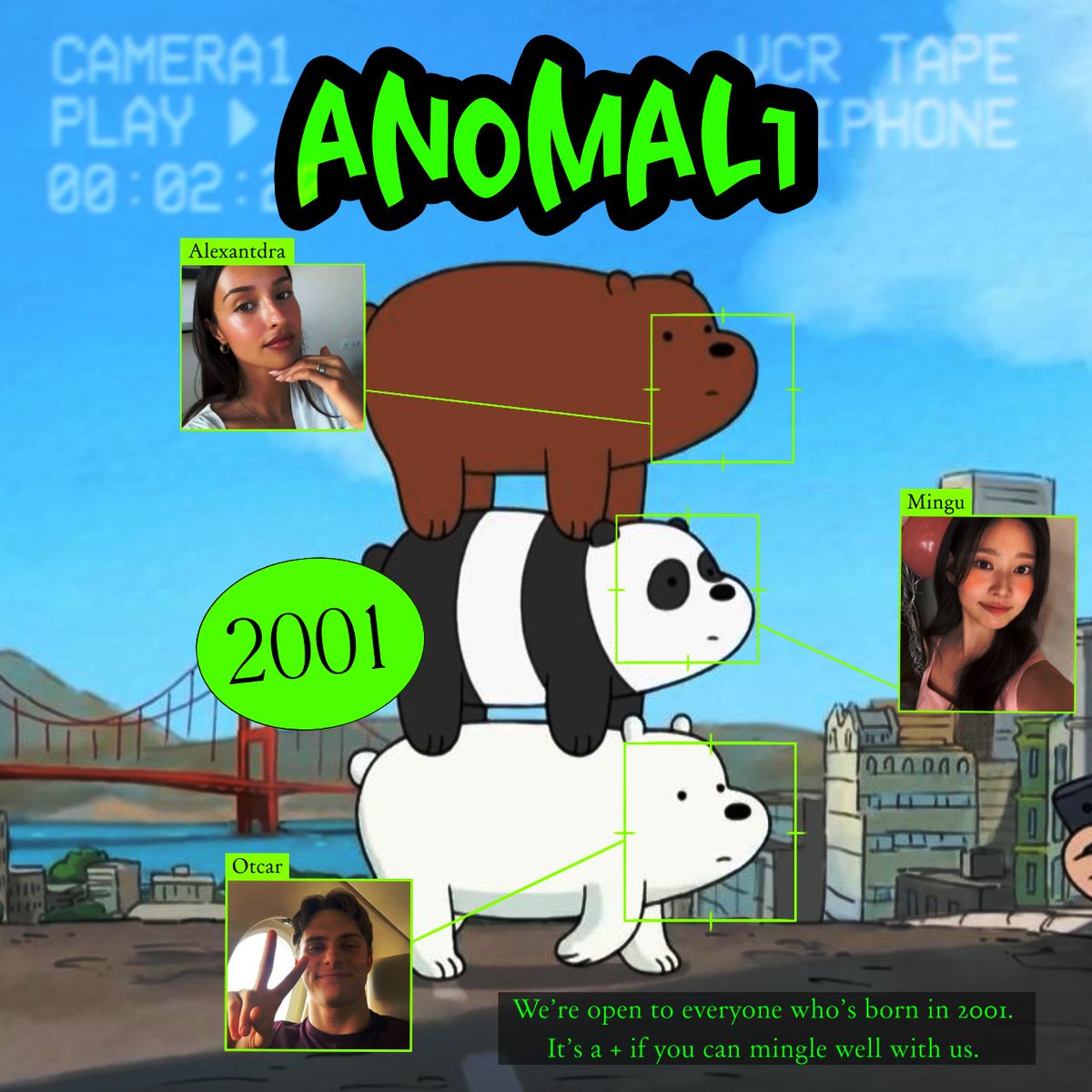 Otcar's tweet image. @Alexantdra @mingu | AN0MAL1 is calling... and it sounds a lot like “Hey hot stuff, were you born in 2001?” Join our cute lil circle of same-age besties! We’re funny, loud, and probably too online. Singkat saja, siapa mau jadi anomali?

A repost would be very appreciated.