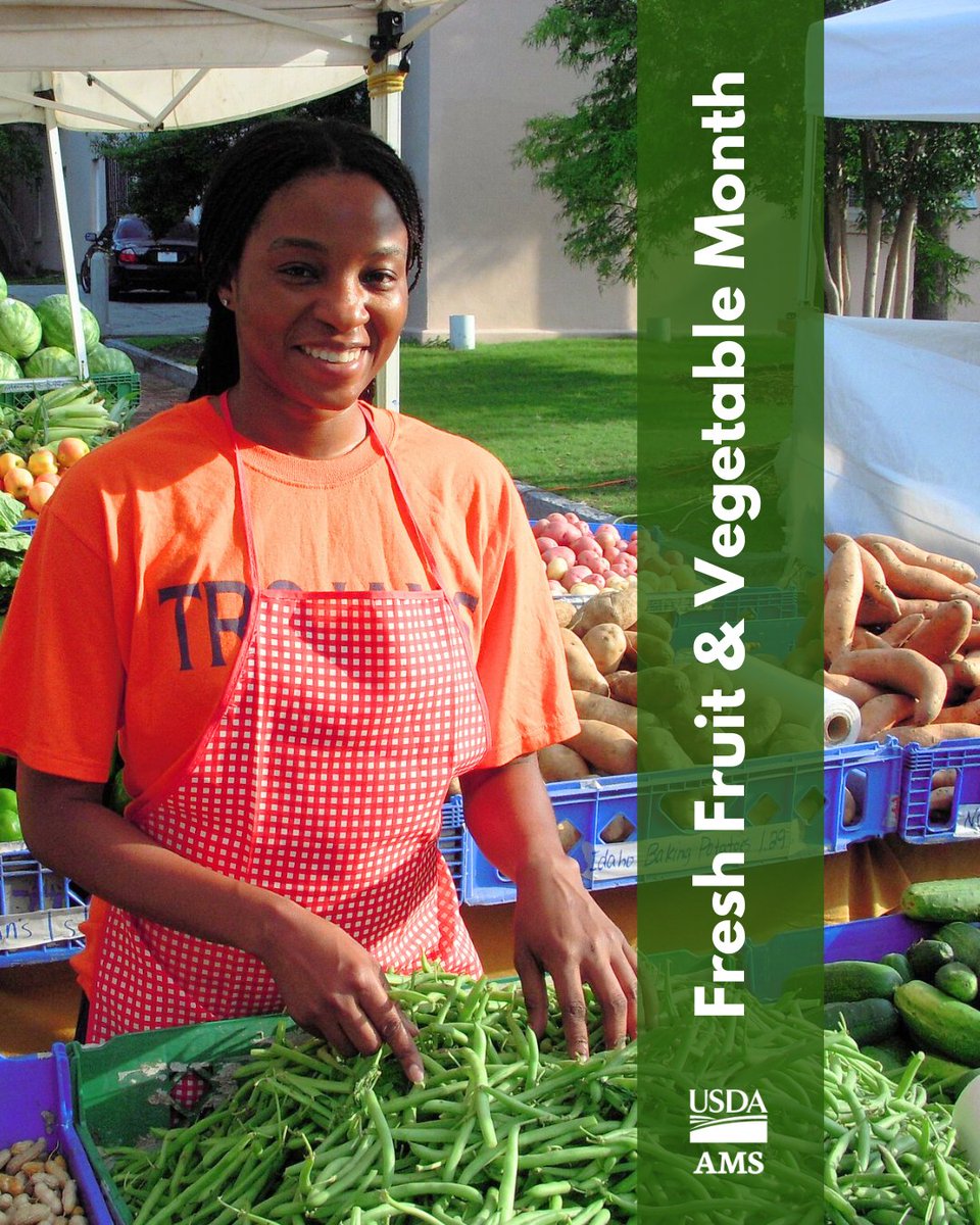 Let's celebrate National Fresh Fruit and Vegetable Month with a feast from farm to table! Grab local produce from your neighborhood farmers market!

#FreshFruitAndVegetableMonth  #farmersmarket #USDA #ShopLocal #localfood #farmersmarketfinds