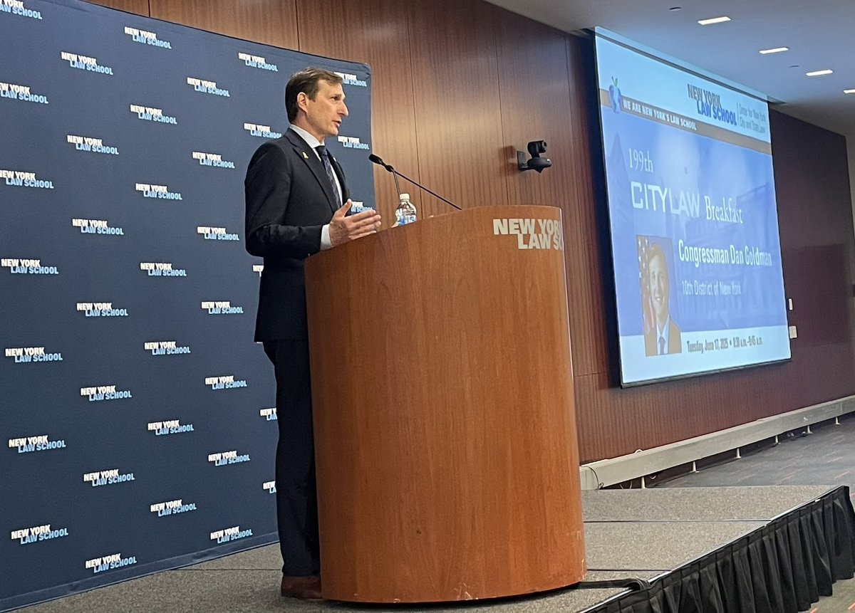 .<a href="/RepDanGoldman/">Rep. Dan Goldman</a> begins remarks <a href="/NYLawSchool/">New York Law School</a> on corruption and the public trust