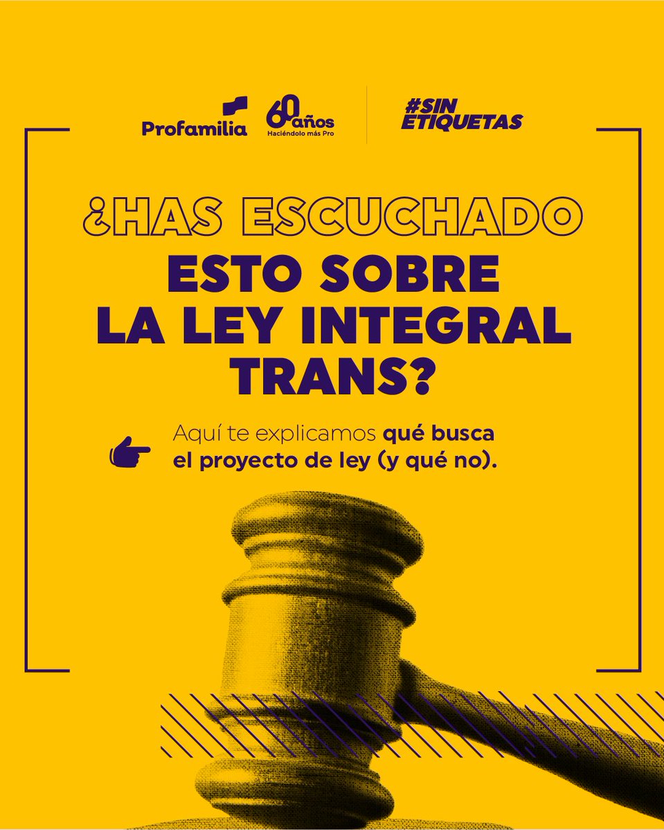 📢 Conocer lo que propone el proyecto de Ley Integral de Identidad de Género (122 de 2024) es clave para desmontar la desinformación basada en el prejuicio contra las personas trans y no binarias.
⚖️ Esta ley no le quita derechos a nadie. Al contrario, garantiza que todas las