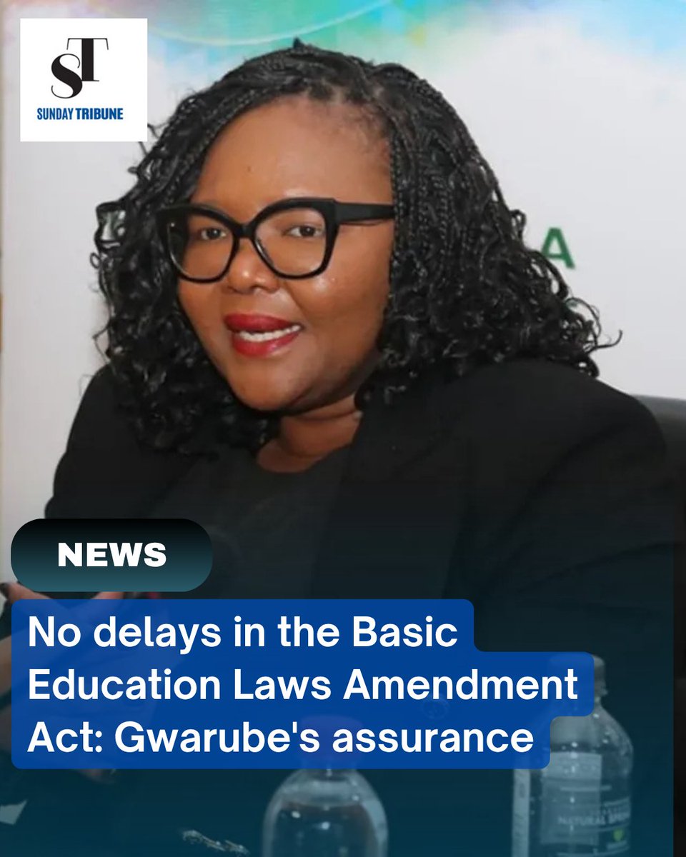 Minister Siviwe Gwarube asserts there are no delays in the implementation of the Basic Education Laws Amendment (BELA) Act!

Read more: iol.co.za/news/politics/…

#BELAAct #Education #SouthAfrica #MinisterGwarube #Nabi #Nandipha