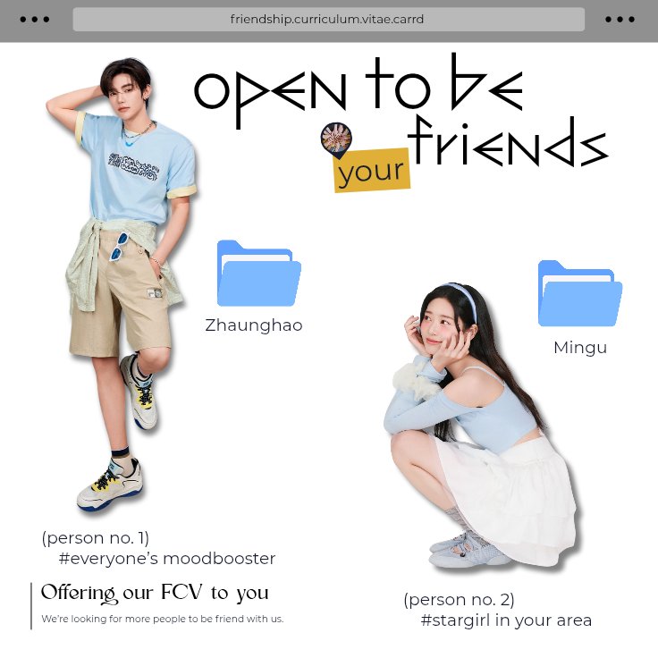 Zhaunghao's tweet image. ⓘ .. 𝘱𝘪𝘤𝘬 𝘮𝘦, 𝘱𝘪𝘤𝘬 𝘮𝘦, 𝘱𝘪𝘤𝘬 𝘮𝘦 𝘶𝘱!🥺 shoutout from these two lonely souls that got stranded after graduating from mnyet! care to volunteer as a friend? please drop yourself below! we solemnly swear that there’ll be no bad treatment😉