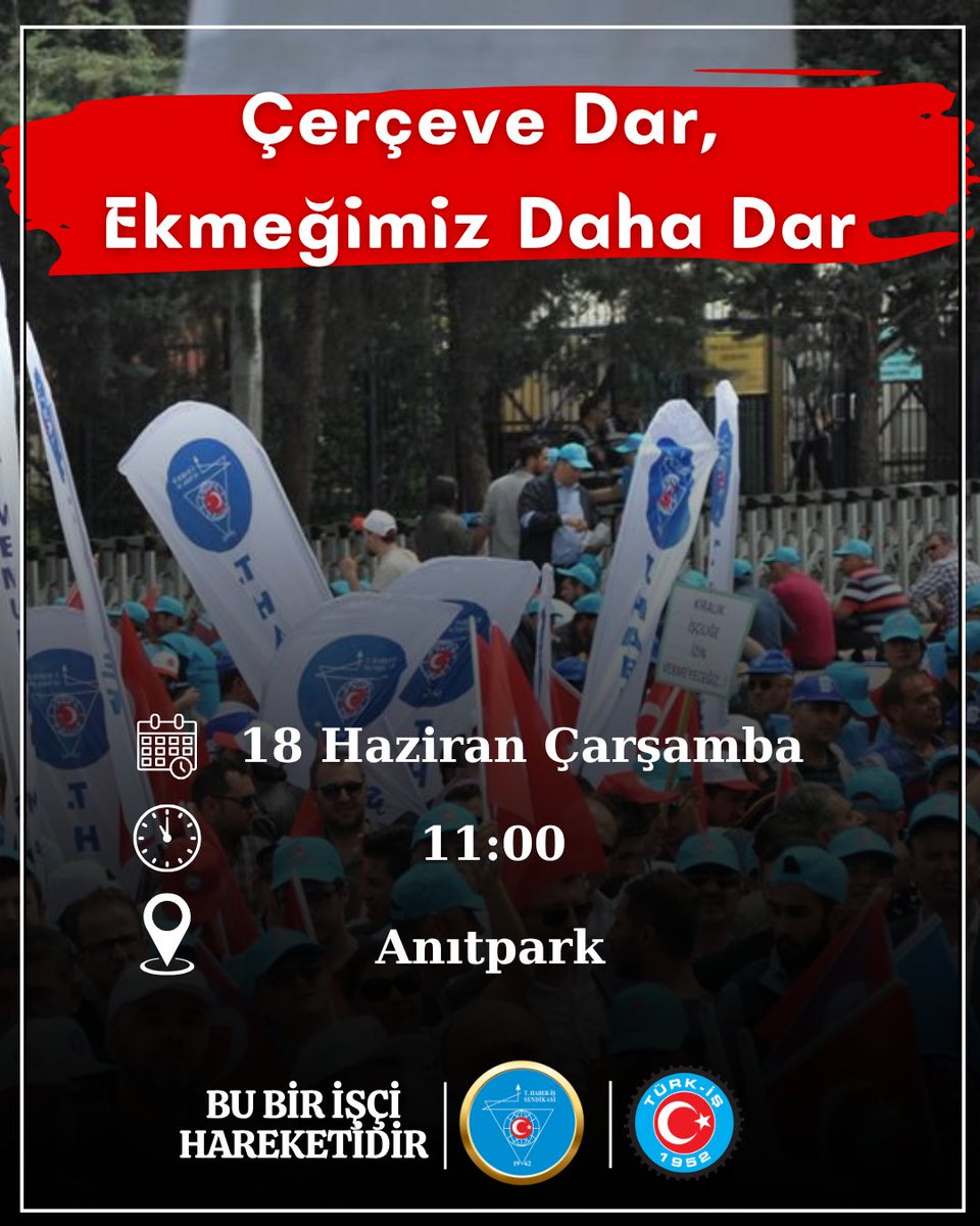 📢 Çerçeve Dar, Ekmeğimiz Daha Dar!

Kamu işçisine reva görülen teklif, ne geçim derdimizi çözüyor ne de alın terimizin hakkını veriyor.

🕚 18 Haziran Çarşamba- Saat 11.00’de
📍 Anıtpark’ta buluşuyoruz!
Hakkımız için, geleceğimiz için, emeğimiz için yürüyüşteyiz!
#Kamuişçisi