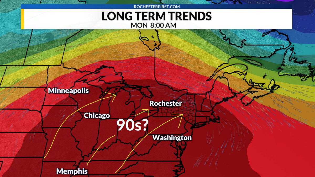 Get ready for some heat next week! Temperatures surge toward the 90s for several days with humidity spiking as well.