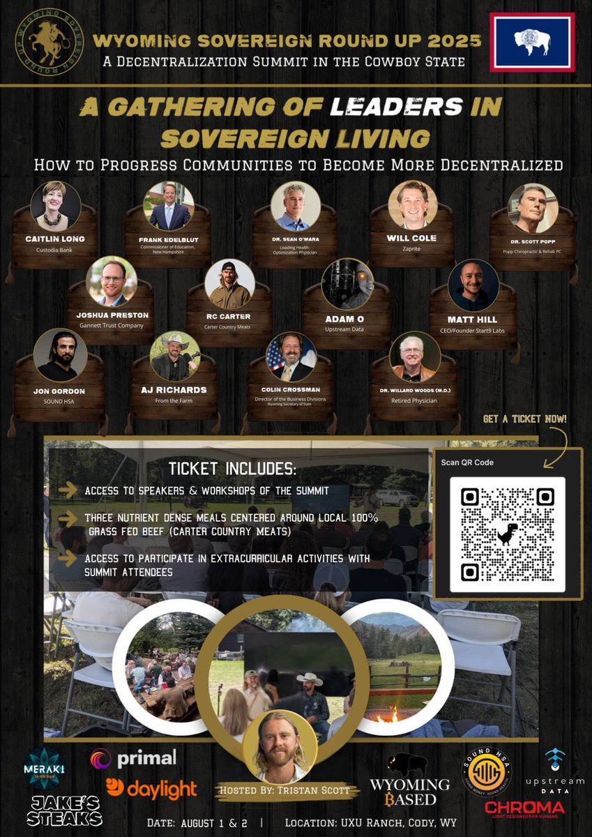 Do you care about freedom, health, and building community?

🦬 2nd Annual Sovereign Round Up
📍Cody, WY 
📅 Aug 1-2nd 

Join us at the doorstep of Yellowstone.

An event that is intimate, outdoors, and focused on building. 

➡️ sovereignroundup.com/wyoming-sovere…