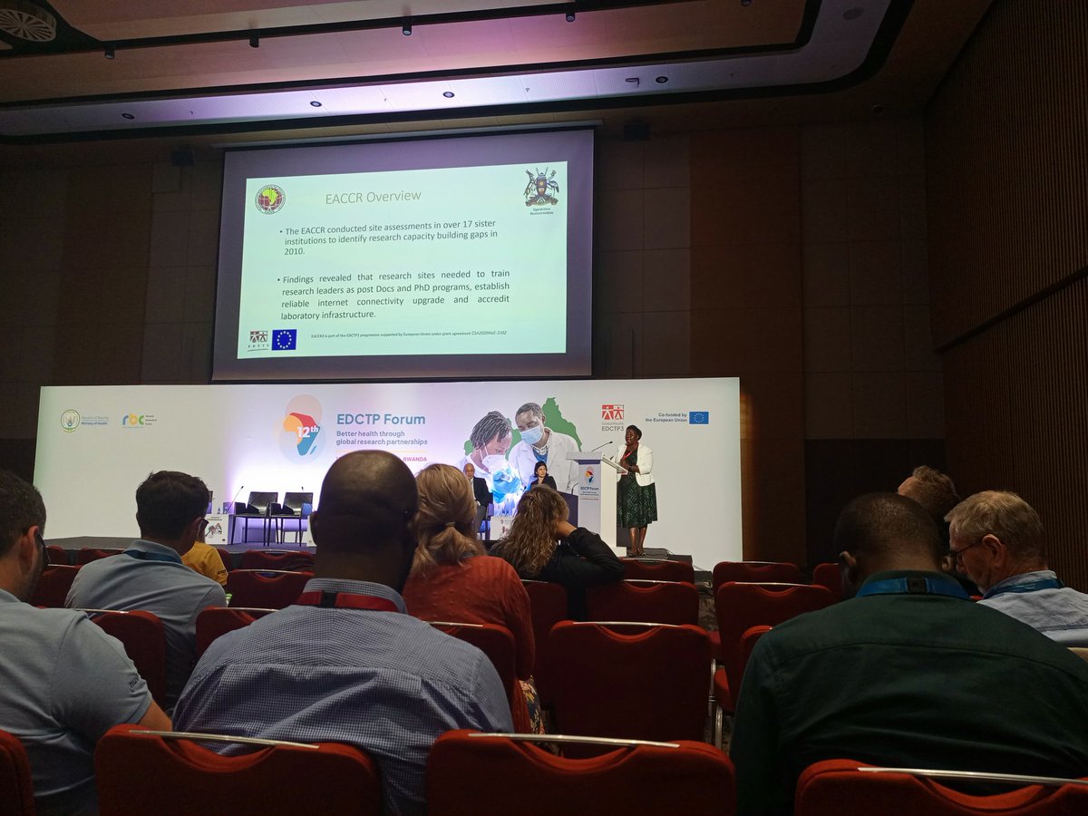 Emily Nyanzi <a href="/EmilyKabuye/">Emily kabuye</a> (project manager) sharing the achievements of <a href="/EACCR2/">Eastern Africa Consortium for Clinical Research</a> at the <a href="/EDCTP3/">Global Health EDCTP3</a> forum in Kigali. #EDCTPForum. <a href="/NKyakuwa62379/">Nasimu Kyakuwa</a> <a href="/UVRIug/">UVRI</a> <a href="/SsesangaDennis/">Ssesanga Dennis</a>