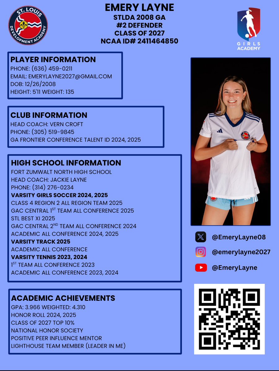 Emery Layne (@emerylayne08) on Twitter photo Super excited to head out to Norco, CA later this week for GA Playoffs. Our game schedule is packed with great competition, and my team and I can’t wait to get back out on the pitch! See you soon Cali! <a href="/GAcademyLeague/">Girls Academy</a> <a href="/STLDASoccer/">StLouisDAsoccer</a> <a href="/08Academy/">STLDA 2008 GA</a> <a href="/ImYouthSoccer/">ECNL/GA/Recruiting/College Soccer</a> <a href="/ImCollegeSoccer/">College Soccer Truth ™</a> Super excited to head out to Norco, CA later this week for GA Playoffs. Our game schedule is packed with great competition, and my team and I can’t wait to get back out on the pitch! See you soon Cali! <a href="/GAcademyLeague/">Girls Academy</a> <a href="/STLDASoccer/">StLouisDAsoccer</a> <a href="/08Academy/">STLDA 2008 GA</a> <a href="/ImYouthSoccer/">ECNL/GA/Recruiting/College Soccer</a> <a href="/ImCollegeSoccer/">College Soccer Truth ™</a>