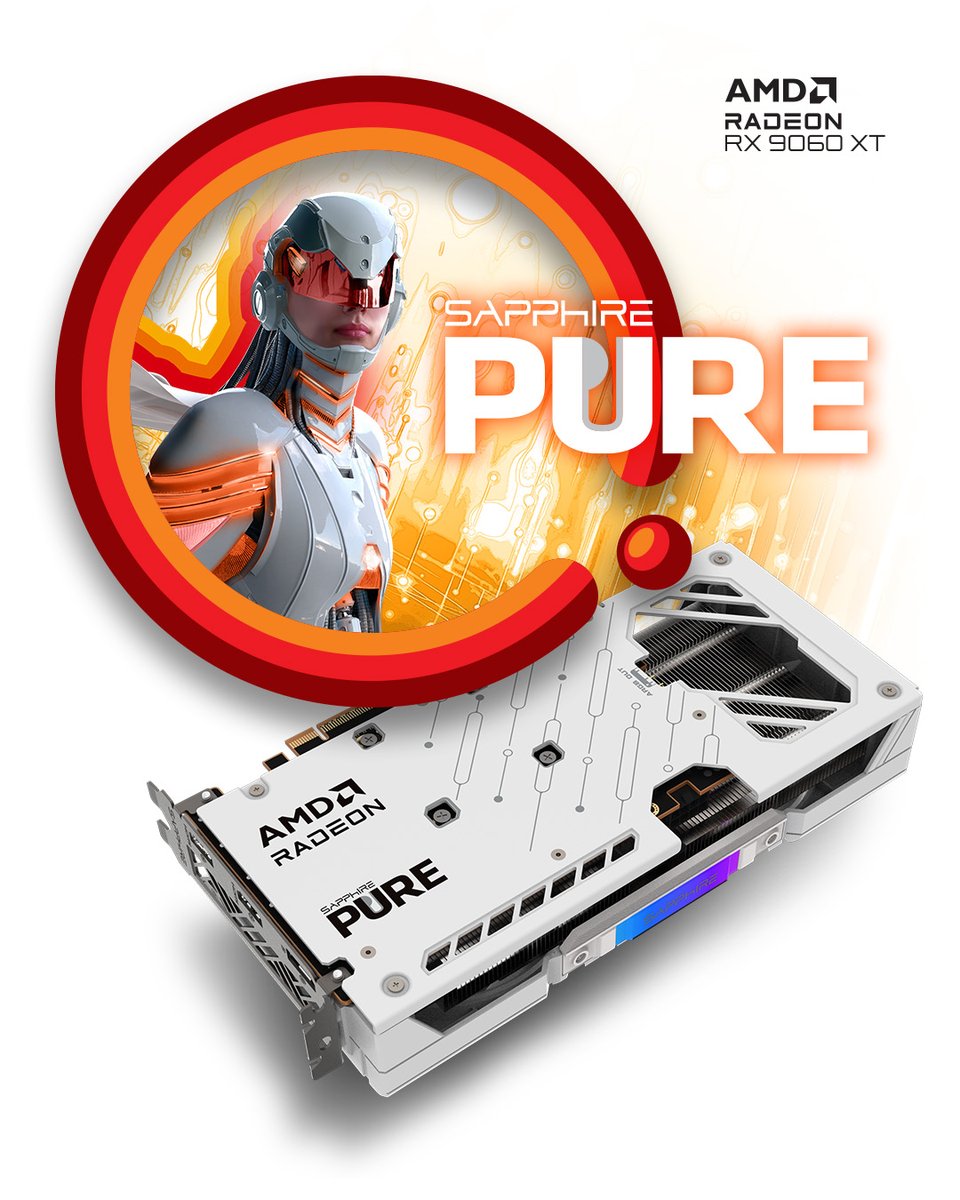 Enjoy gaming like never before with immersive, lifelike visuals driven by next-gen raytracing, supercharged with AMD FidelityFX™ Super Resolution 41 ML-powered upscaling, &amp; elevated streaming clarity by Enhanced Media Engine on the SAPPHIRE PURE AMD Radeon RX 9060 XT
