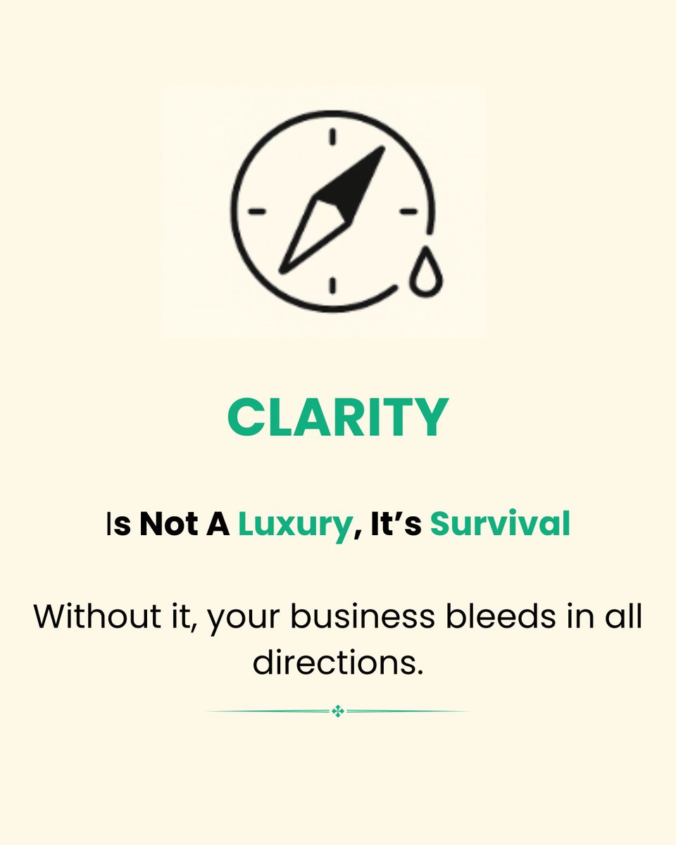 zulqai_official's tweet photo. Clarity isn’t a vibe.
It’s survival.
If your brand still bleeds energy in 5 directions…
You don’t need more ideas.
You need focus.

🧭 Clarity aligns your voice, team, and audience.
#BrandClarity #ZagThinking #FounderVoice #StrategicBranding #DigitalPositioning https://t.co/MqSV3rD6hx