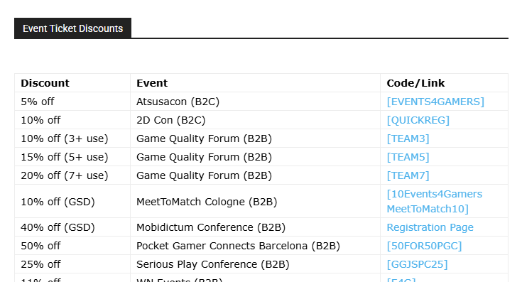 eventsforgamers's tweet photo. Have you seen a discount or other great offer recently to an event? 👀

🚨 We need your help in finding the latest event deals! 🚨

Offers posted at: https://t.co/ykZbcIopp8

Thanks for participating in this ongoing treasure hunt! #GameDev #GameConference #Conference https://t.co/r85ONFgZFH