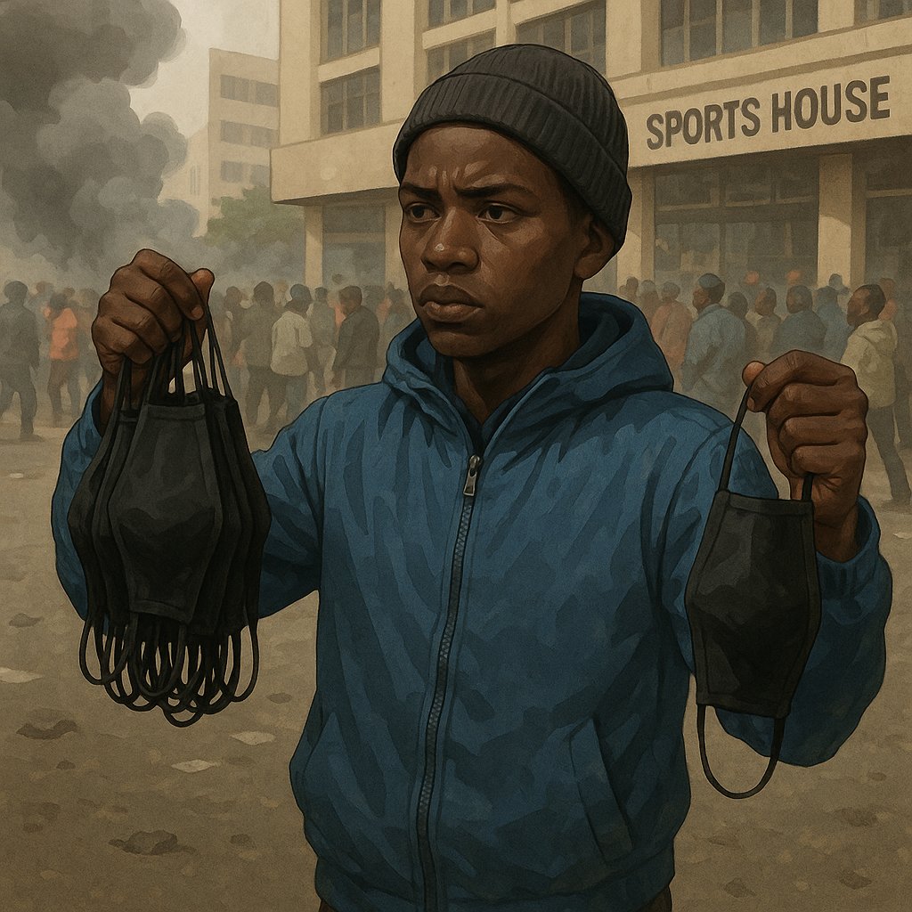 Raretruth1's tweet photo. I came to town to sell masks.
Not to fight.
Not to shout.
Just to earn.
A blue jacket, selling a bag of masks, and a dream.
But a bullet found my head instead.
Tell them
I was peaceful.
I was only selling masks.
#JusticeForAlbertOjwang  #nairobi https://t.co/LXL3ip3qqr